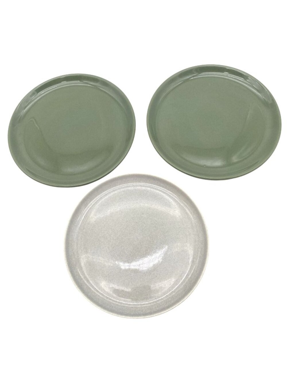 3 Russel Wright American Modern 8" Salad Plates Seafoam Green Granite Gray MCM